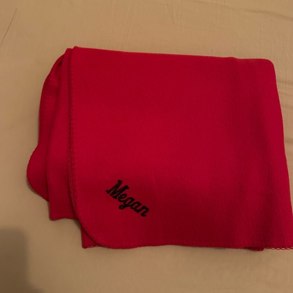 Red Personalized fleece megan Blanket